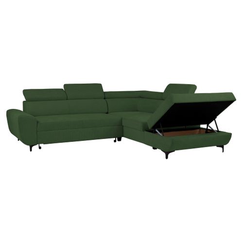 Canapé d'angle convertible SANTIAGO tissu kaki