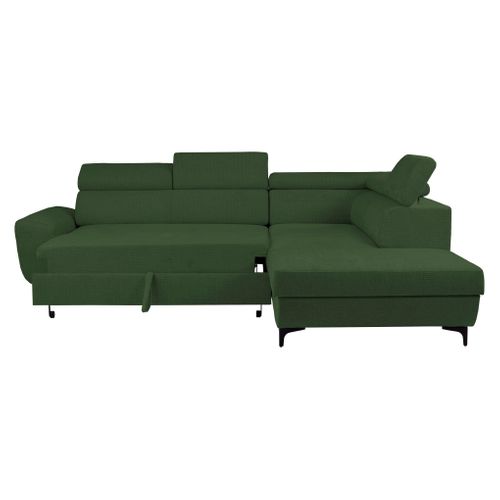 Canapé d'angle convertible SANTIAGO tissu kaki