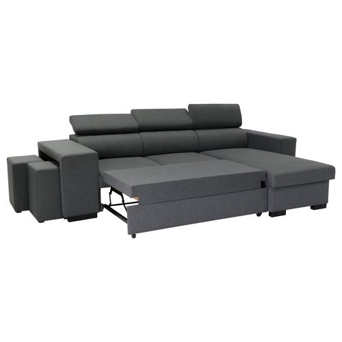 Canapé d'angle convertible NORWAY II tissu anthracite