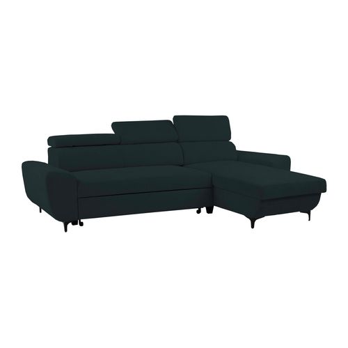 Canapé d'angle méridienne SANTIAGO réversible tissu anthracite