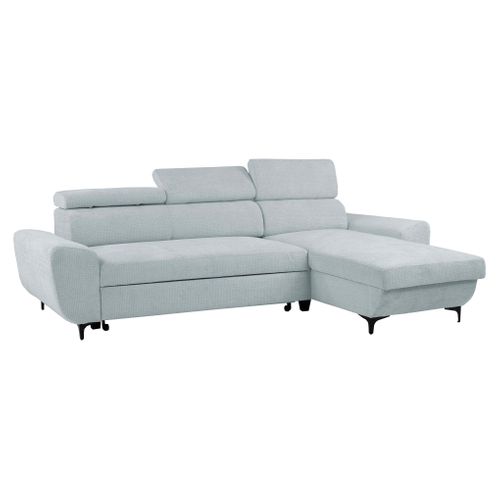 Canapé d'angle méridienne SANTIAGO réversible tissu gris