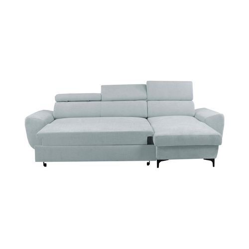 Canapé d'angle méridienne SANTIAGO réversible tissu gris