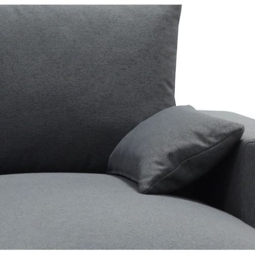 Canapé D'angle Convertible - Morgan - 3 Places - Anthracite Avec Coffre Et Coussins Déco - 236x143x