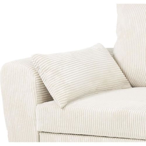 Canapé D'angle Convertible Réversible - 3 Places - Max - Tissu Lincoln Beige - Coffre - 240x143x85