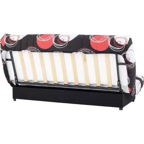 Banquette Clic-clac - 3 Places - Planete Noir - 190 X 90 X 92 Cm - Pixie