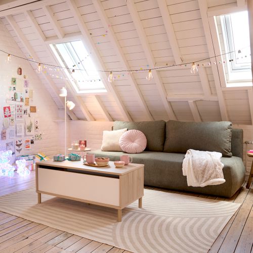 Banquette-lit ESMEE tissu vert