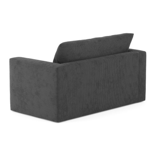 Canapé convertible 2 places CHRIS tissu gris foncé