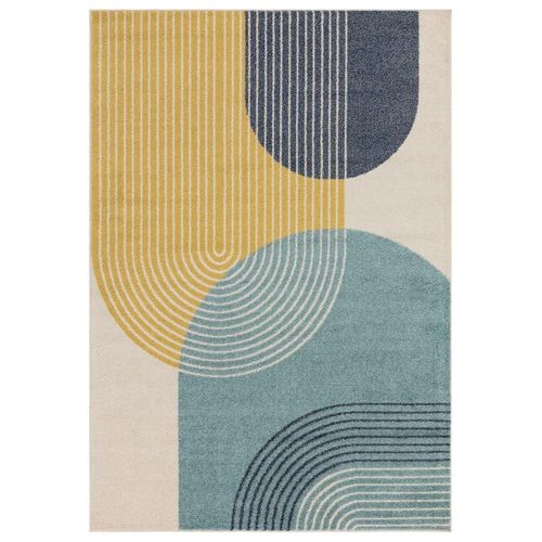 Tapis  Moderne Tissé Plat Disco - Bleu - 160x230 Cm