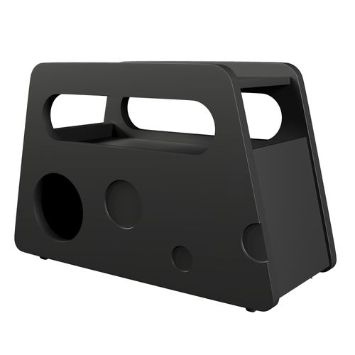 Table D'appoint Moderne Sur Roulettes - Spéciale En Forme De Fromage - Noir