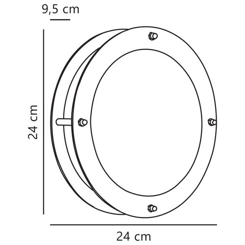 Applique Murale Malte Acier Galvanisé Acier Galvanisé, H.24 - Ip54 - E27 / Extérieur