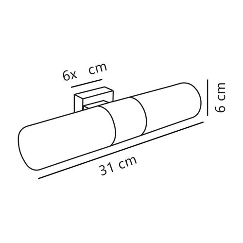 Applique Murale Tangens Double Verrerie Acier Brossé, H.9.7 - Ip44 - E14 / Intérieur