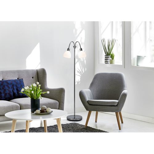 Lampadaire Ray Double Métal Chromé, H.158 - Ip20 - E14 / Intérieur