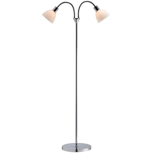 Lampadaire Ray Double Métal Chromé, H.158 - Ip20 - E14 / Intérieur