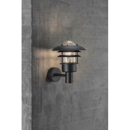 Applique Murale Lønstrup 32 Métal Noir, H.28.5 - Ip44 - E27 / Extérieur