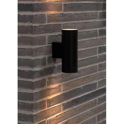 Applique Murale Tin Maxi Double Métal Noir, H.19 - Ip54 - Gu10 / Extérieur