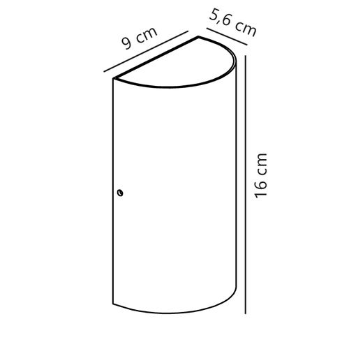 Applique Murale Rold Round Métal Noir, H.16 - Ip54 - LED Module / Extérieur