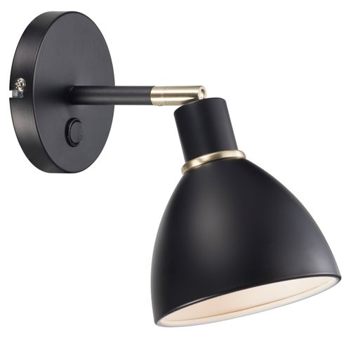 Applique Murale Luminaire Ray Métal Noir H. 19,5 Ip20 -intérieur