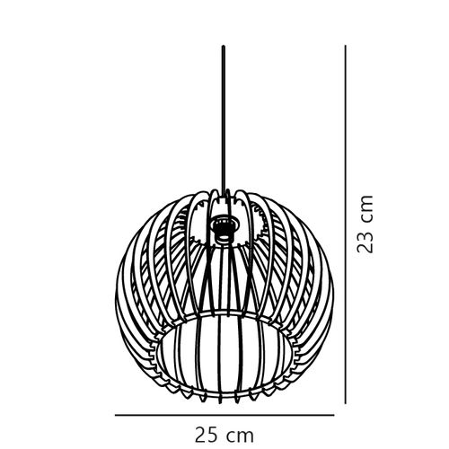 Suspension Chino 25 Bois Nature (marron), H.23 - Ip20 - E27 / Intérieur