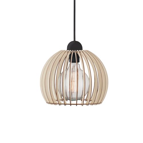 Suspension Chino 25 Bois Nature (marron), H.23 - Ip20 - E27 / Intérieur