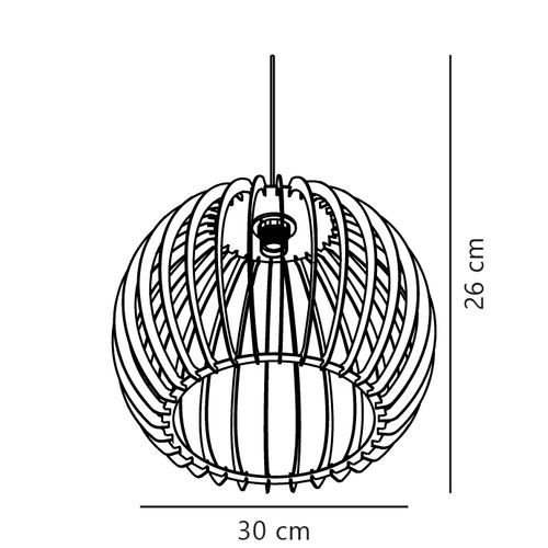 Suspension Chino 30 Bois Nature (marron), H.26 - Ip20 - E27 / Intérieur
