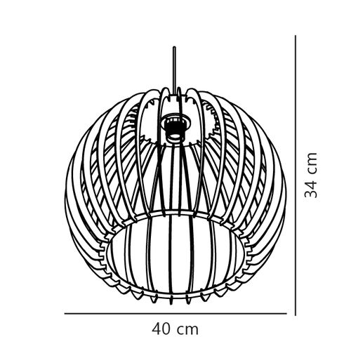 Suspension Chino 40 Bois Nature (marron), H.34 - Ip20 - E27 / Intérieur