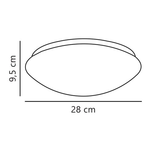 Plafonnier Ask 28 Métal Blanc, H.9.5 - Ip44 - LED Module / Intérieur