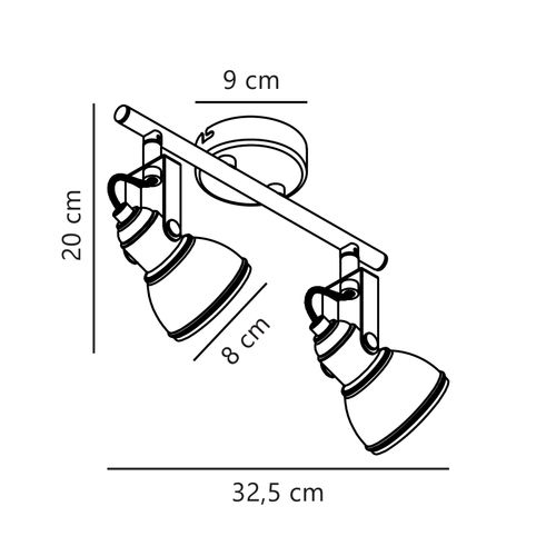 Spot Aslak 2-spot Métal Blanc, H.20 - Ip20 - Gu10 / Intérieur
