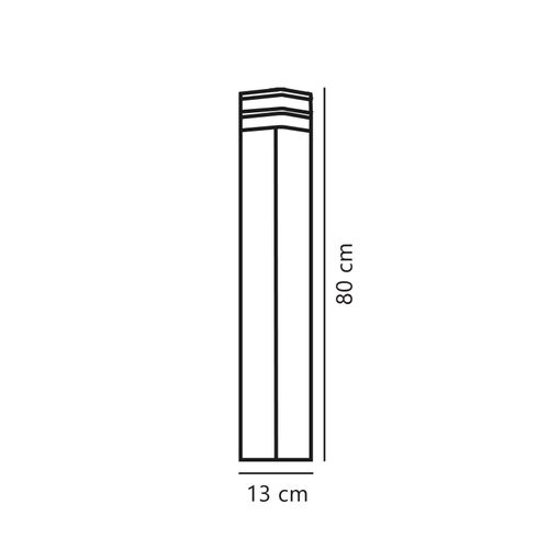 Potelet_ssl Elm Aluminium Noir, H.80 - Ip44 - E27 / Extérieur