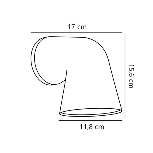 Applique Murale Front Single Aluminium Blanc, H.15.6 - Ip44 - Gu10 / Extérieur