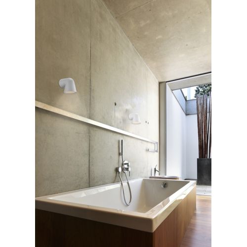 Applique Murale Front Single Aluminium Blanc, H.15.6 - Ip44 - Gu10 / Extérieur