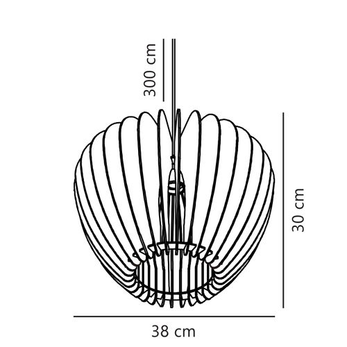 Suspension Tribeca 38 Bois Noir, H.30 - Ip20 - E27 / Intérieur
