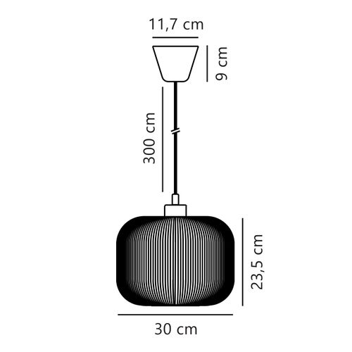 Suspension Milford 30 Verrerie Opale, H.23.5 - Ip20 - E27 / Intérieur