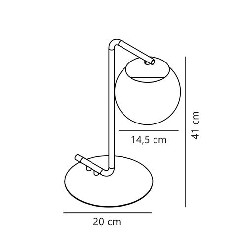 Lampe à Poser Grant  Verrerie Laiton, H.41 - Ip20 - E14 / Intérieur