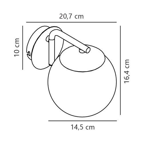 Applique Murale Grant  Verrerie Noir, H.16.4 - Ip20 - E14 / Intérieur