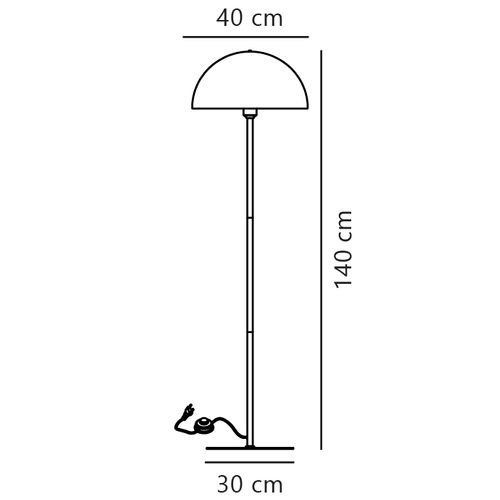 Lampadaire Ellen 40 Métal Noir, H.140 - Ip20 - E27 / Intérieur