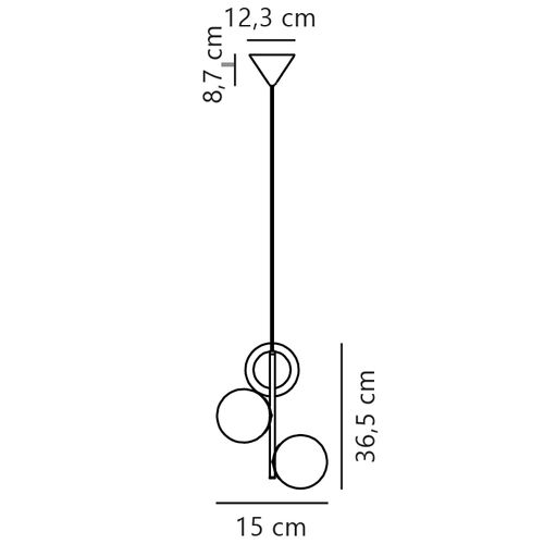Suspension Lilly 3-spot Métal Laiton, H.36.5 - Ip20 - E14 / Intérieur