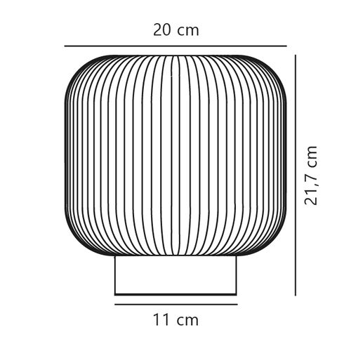Lampe à Poser Milford Verrerie Nature (marron), H.21.5 - Ip20 - E27 / Intérieur