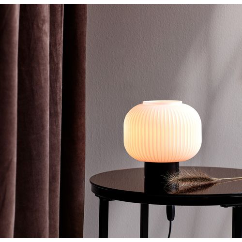 Lampe à Poser Milford Verrerie Noir, H.20 - Ip20 - E27 / Intérieur