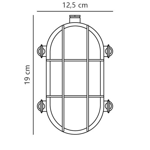 Applique Murale Helford  Brass Laiton, H.12.5 - Ip64 - E27 / Extérieur