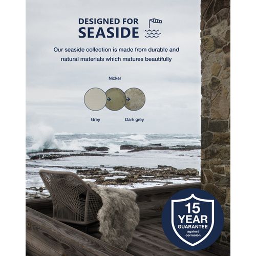 Applique Murale Helford  Brass Nickel, H.12.5 - Ip64 - E27 / Extérieur