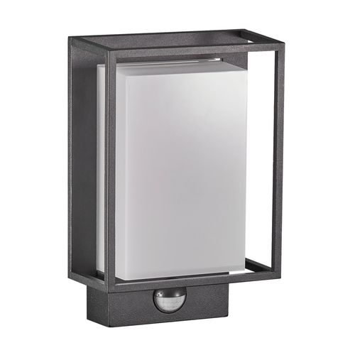 Applique Murale Nestor Sensor Aluminium Noir, H.22.1 - Ip44 - LED Module / Extérieur
