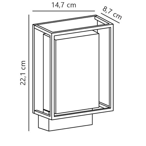 Applique Murale Nestor Sensor Aluminium Noir, H.22.1 - Ip44 - LED Module / Extérieur
