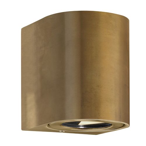 Applique Murale Canto 2 Brass Laiton, H.10.4 - Ip44 - LED Module / Extérieur
