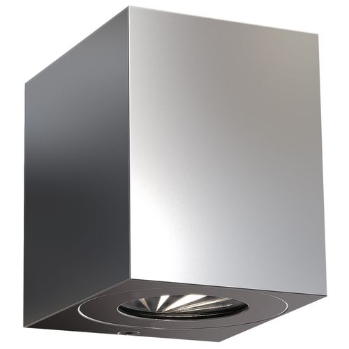 Applique Murale Canto Kubi 2 Acier Inoxydable Inox, H.10.4 - Ip44 - LED Module / Extérieur