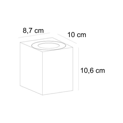 Applique Murale Canto Kubi 2 Acier Inoxydable Inox, H.10.4 - Ip44 - LED Module / Extérieur