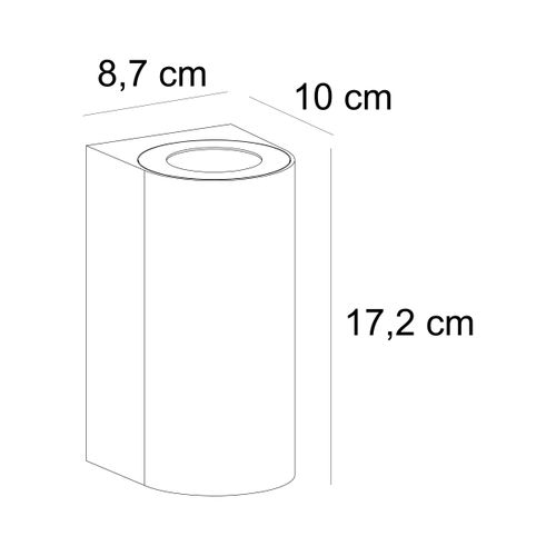 Applique Murale Canto Maxi 2 Aluminium Blanc, H.17.2 - Ip44 - Gu10 / Extérieur