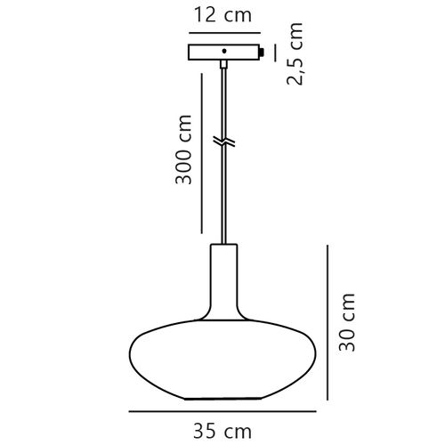 Suspension Alton 35 Verrerie Noir, H.30 - Ip20 - E27 / Intérieur