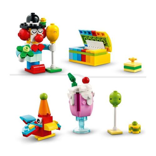 Classic 11029 Boîte De Fete Créative, Avec 12 Mini Jouets En Briques : Licorne, Clown