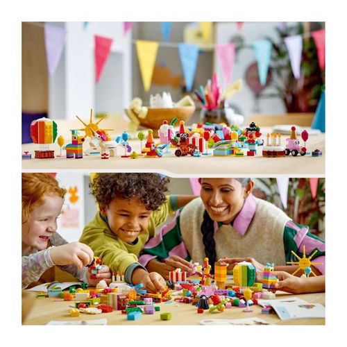 Classic 11029 Boîte De Fete Créative, Avec 12 Mini Jouets En Briques : Licorne, Clown