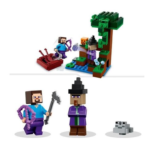 Minecraft 21248 La Ferme Citrouille, Jouet De Maison Avec Figurines Steve Et Sorciere